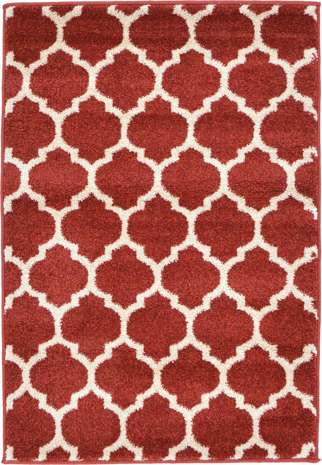 Dark Terracotta 2' x 3' 1 Trellis Rectangle Area Rug
