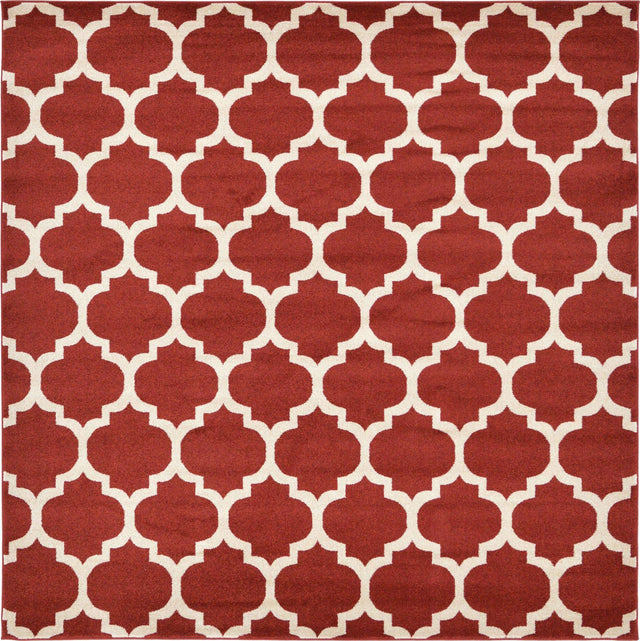 Dark Terracotta 7' 10 x 7' 10 Trellis Square Area Rug