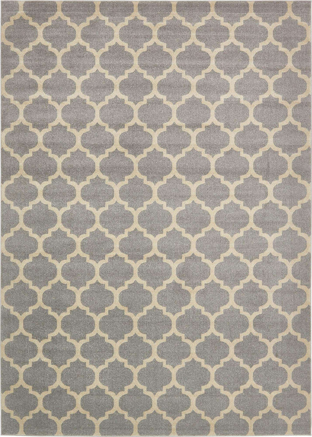 Light Gray 10' x 14' 1 Trellis Rectangle Area Rug