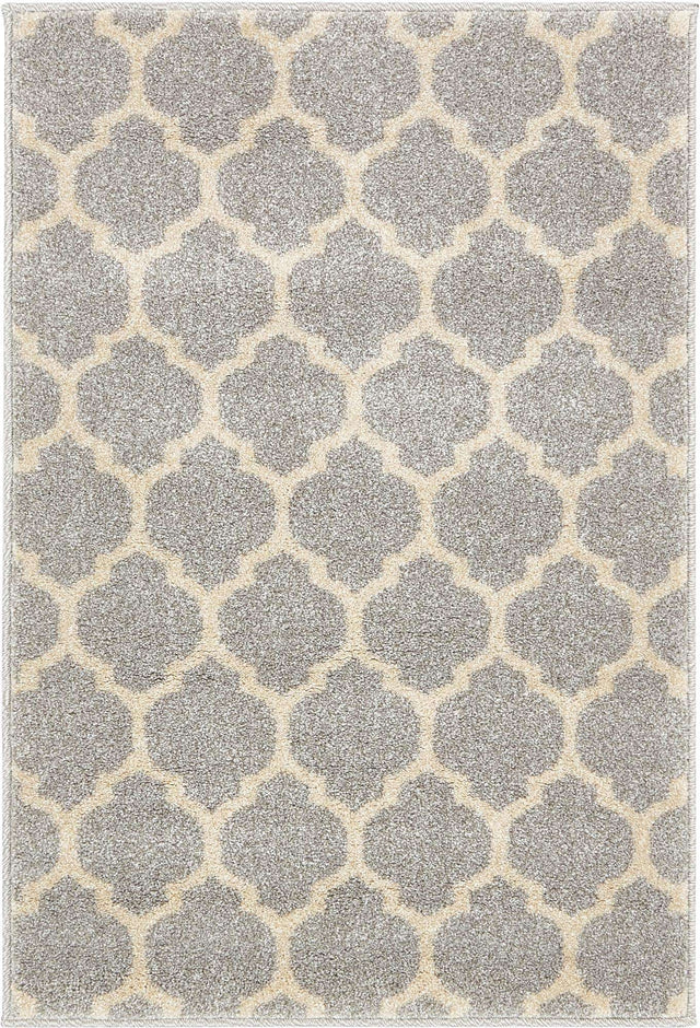 Light Gray 2' x 3' 1 Trellis Rectangle Area Rug
