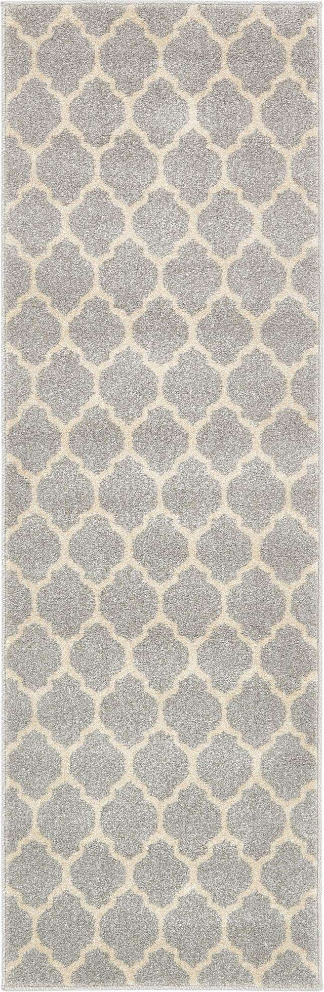 Light Gray 2' x 6' 1 Trellis Runner Area Rug