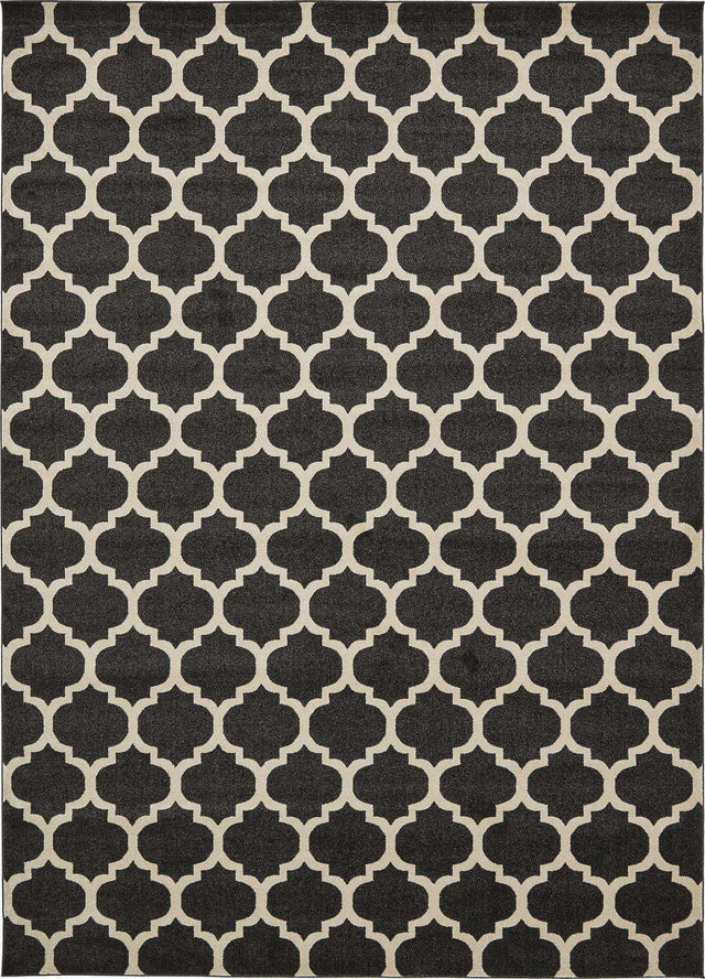 Black 10' x 14' 1 Trellis Rectangle Area Rug