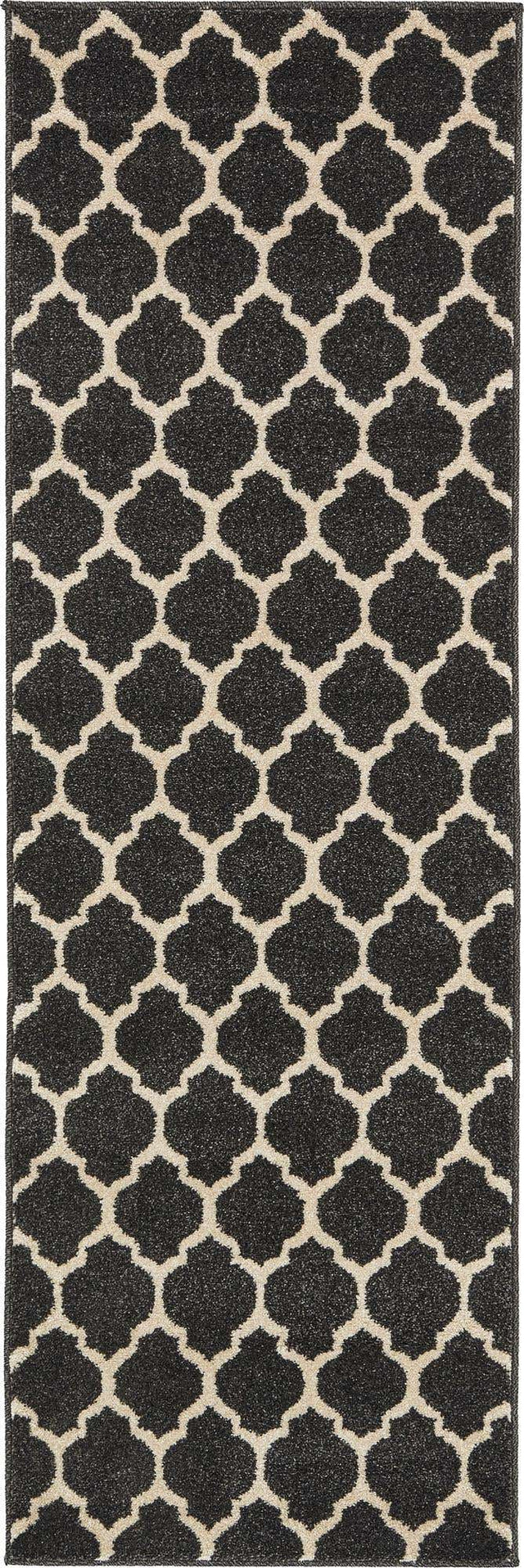 Black 2' x 6' 1 Trellis Runner Area Rug