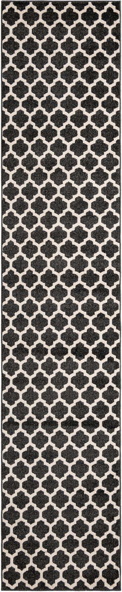 Black 2' 7 x 13' 1 Trellis Runner Area Rug