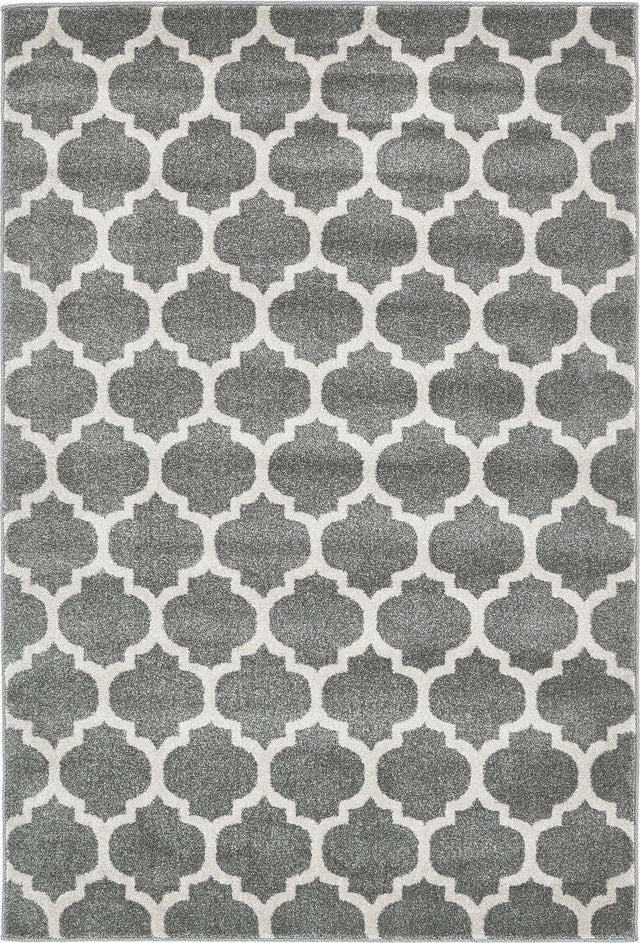 Dark Gray 4' 1 x 6' 1 Trellis Rectangle Area Rug