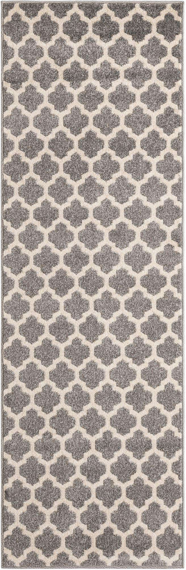 Dark Gray 2' 7 x 8' Trellis Runner Area Rug