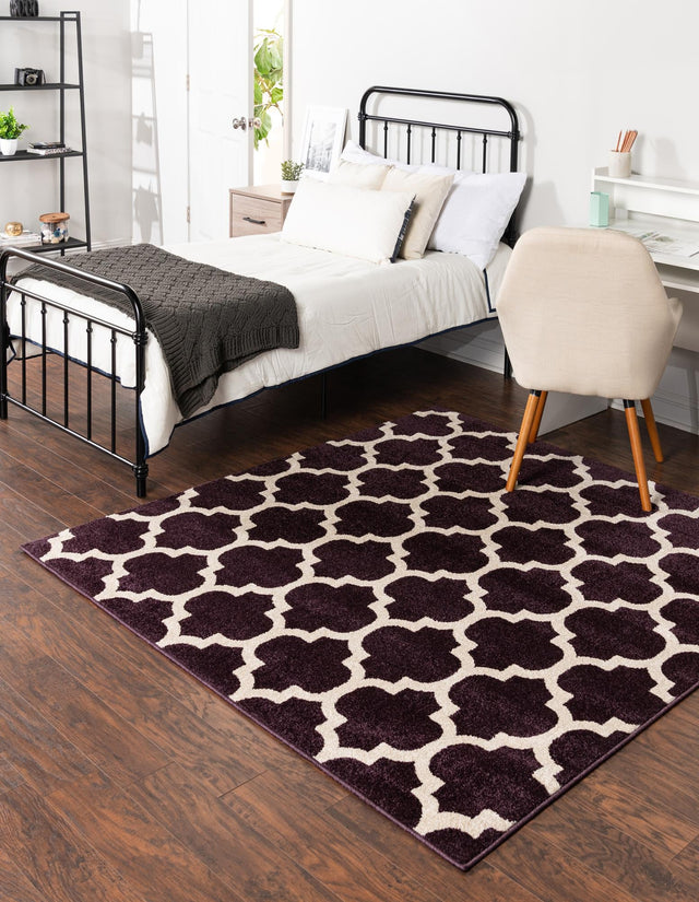Purple 6' 1 x 6' 1 Trellis Square Area Rug