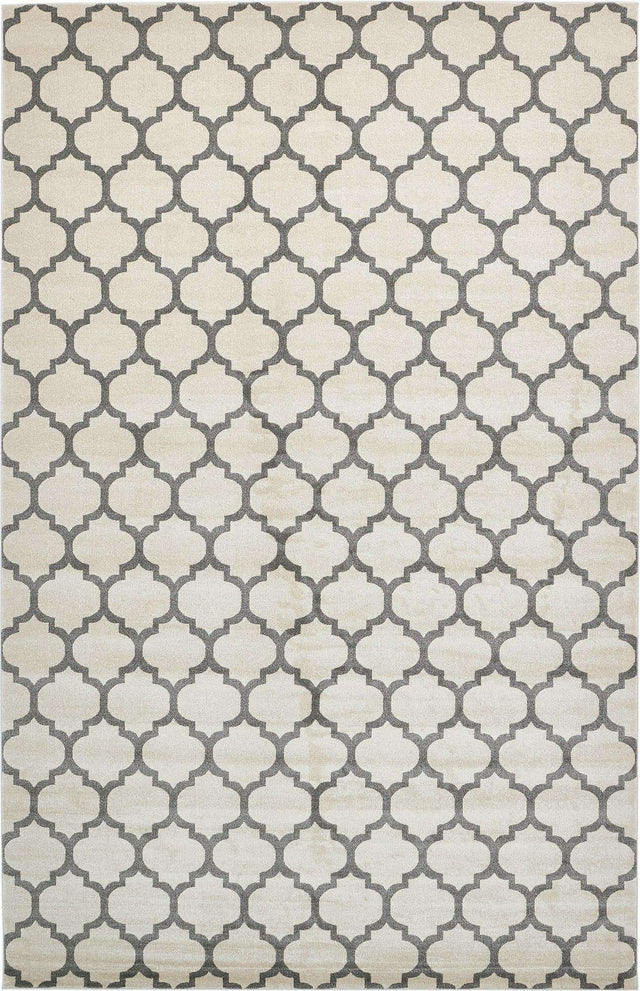 Beige and Gray 10' 6 x 16' 5 Trellis Rectangle Area Rug