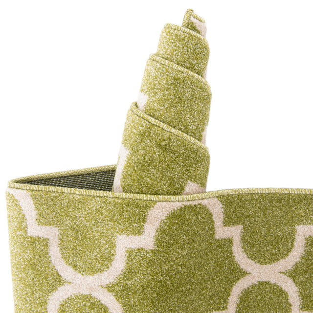 Light Green 7' 10 x 7' 10 Trellis Square Area Rug