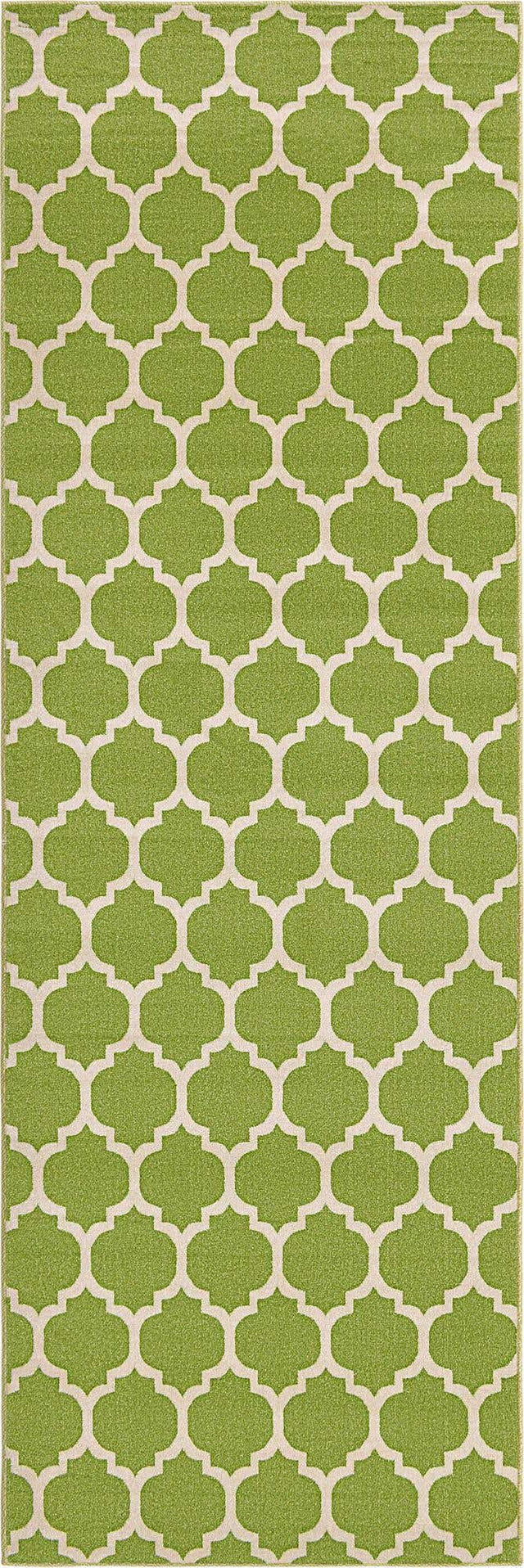 Light Green 2' 7 x 8' Trellis Runner Area Rug