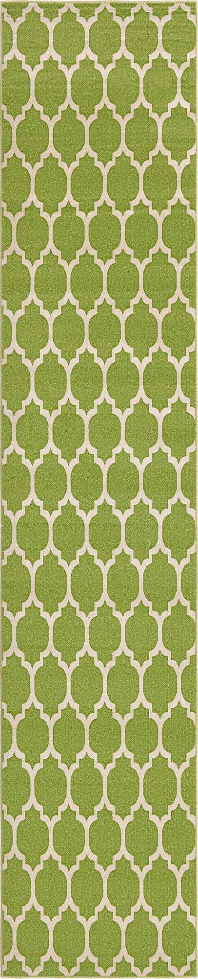 Light Green 2' 7 x 13' 1 Trellis Runner Area Rug