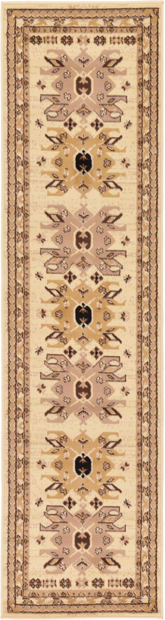 Ivory 2' x 8' 2 Taftan Runner Area Rug