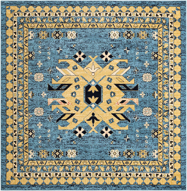 Light Blue 7' 10 x 7' 10 Taftan Square Area Rug