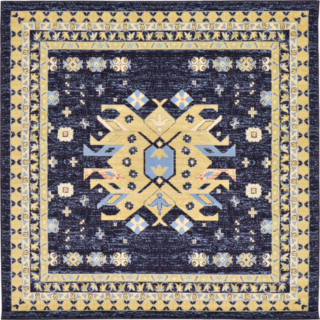 Navy Blue 7' 10 x 7' 10 Taftan Square Area Rug