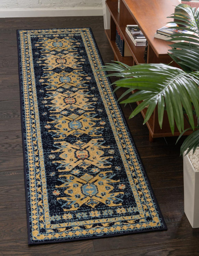 Navy Blue 2' x 8' 2 Taftan Runner Area Rug