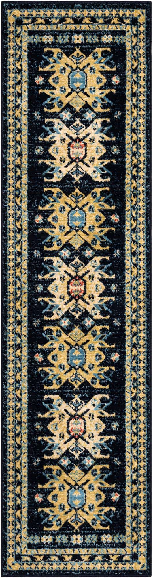 Navy Blue 2' x 8' 2 Taftan Runner Area Rug