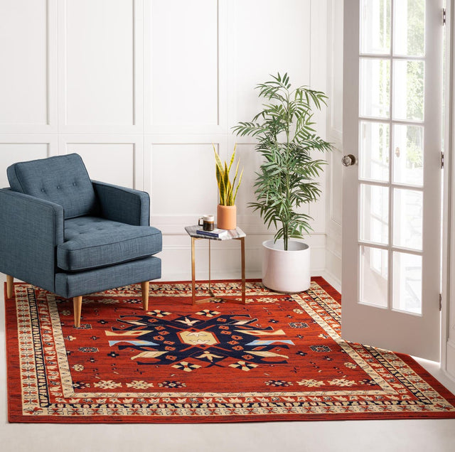 Terracotta 7' 10 x 7' 10 Taftan Square Area Rug