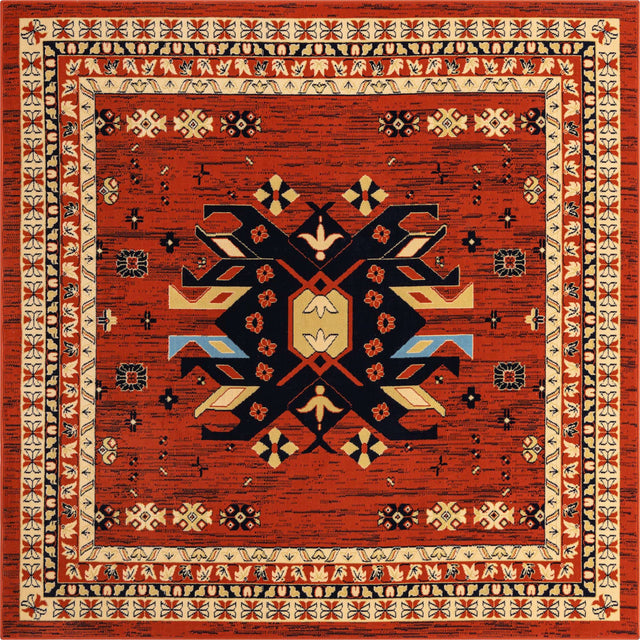 Terracotta 7' 10 x 7' 10 Taftan Square Area Rug