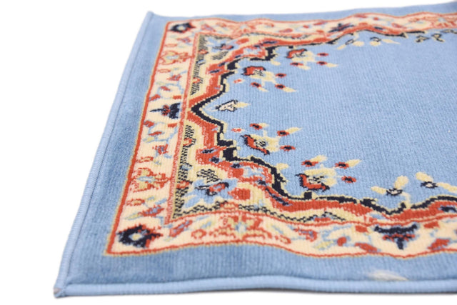 Light Blue 2' x 8' 2 Reza Runner Area Rug 100% Polypropylene Easy Clean Traditional Motif Classic Carpet for Home Interiors for Sale at Rug Engine