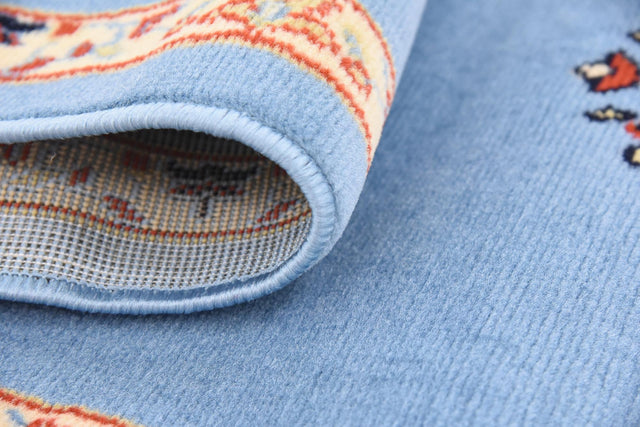 Light Blue 2' x 8' 2 Reza Runner Area Rug 100% Polypropylene Easy Clean Traditional Motif Classic Carpet for Home Interiors for Sale at Rug Engine