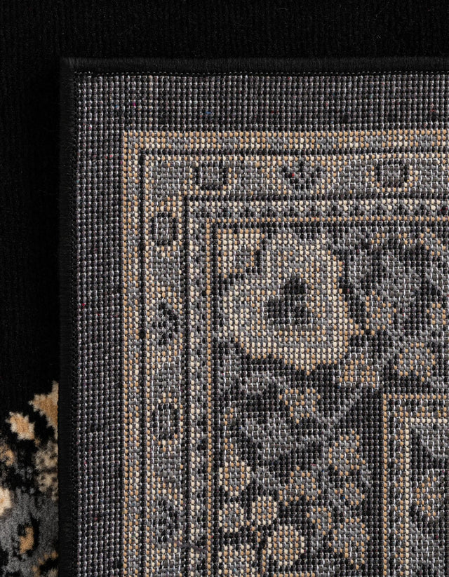 Black 4' 1 x 6' 1 Reza Rectangle Area Rug 100% Polypropylene Easy Clean Traditional Motif Classic Carpet for Home Interiors for Sale at Rug Engine