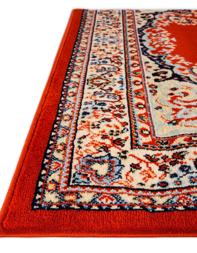Terracotta 2' 7 x 10' Reza Runner Area Rug 100% Polypropylene Easy Clean Traditional Motif Classic Carpet for Home Interiors for Sale at Rug Engine