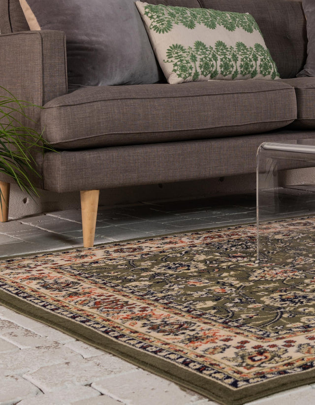 Green 10' x 10' Sialk Hill Square Area Rug 100% Polypropylene Durable Easy Clean Classic Traditional Design Carpet for Interior Design for Sale at Rug Engine