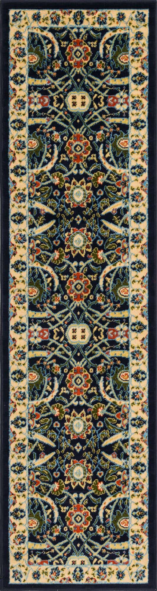 Green 2' x 8' 2 Sialk Hill Runner Area Rug 100% Polypropylene Durable Easy Clean Classic Traditional Design Carpet for Interior Design for Sale at Rug Engine