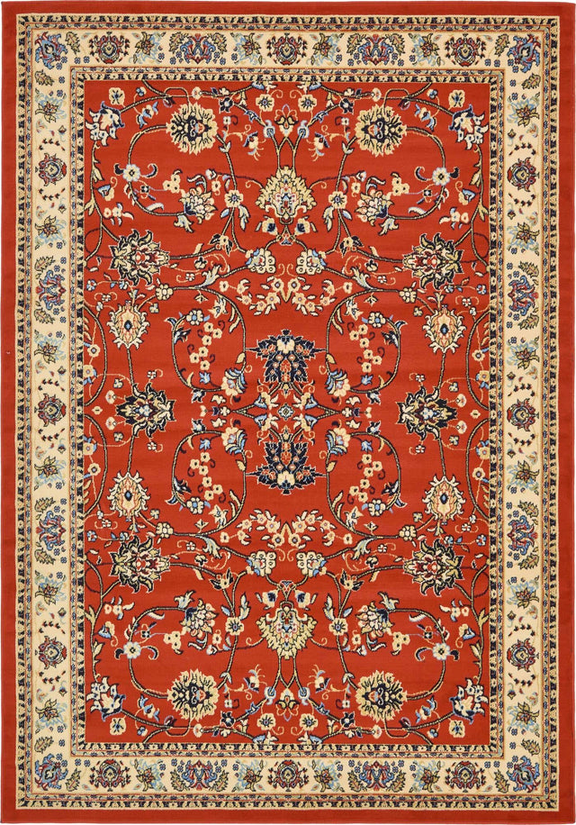 Terracotta 7' 1 x 10' Sialk Hill Rectangle Area Rug 100% Polypropylene Durable Easy Clean Classic Traditional Design Carpet for Interior Design for Sale at Rug Engine
