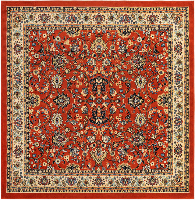 Terracotta 7' 10 x 7' 10 Sialk Hill Square Area Rug 100% Polypropylene Durable Easy Clean Classic Traditional Design Carpet for Interior Design for Sale at Rug Engine