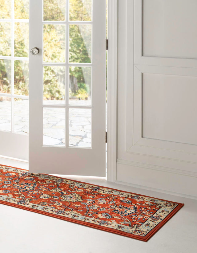 Terracotta 3' 1 x 16' 5 Sialk Hill Runner Area Rug 100% Polypropylene Durable Easy Clean Classic Traditional Design Carpet for Interior Design for Sale at Rug Engine