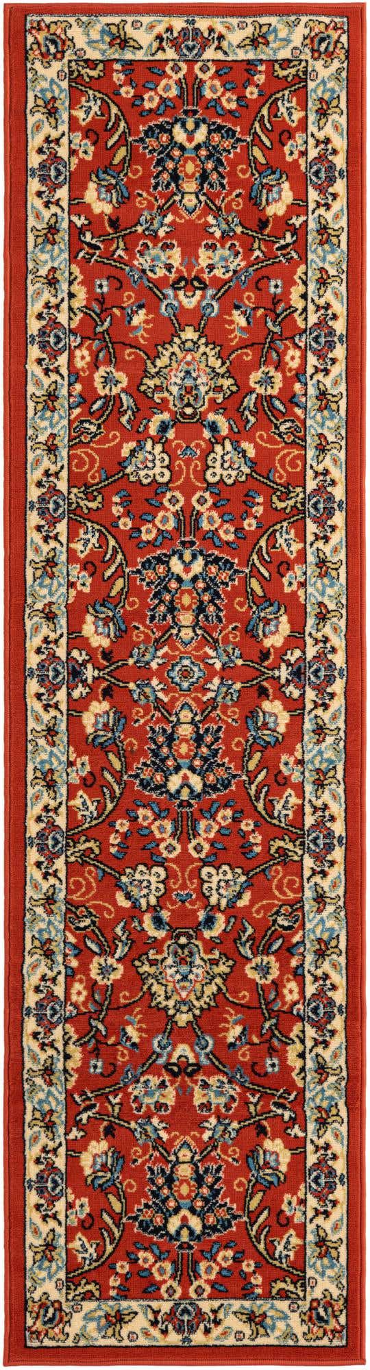 Terracotta 2' x 8' 2 Sialk Hill Runner Area Rug 100% Polypropylene Durable Easy Clean Classic Traditional Design Carpet for Interior Design for Sale at Rug Engine