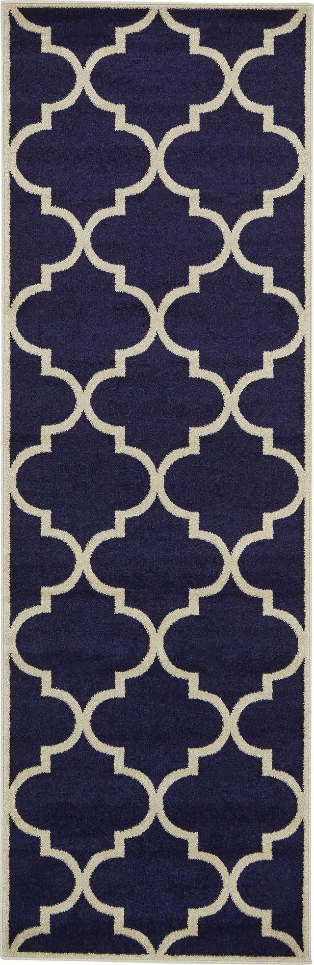 Navy Blue 2' x 8' Trellis Runner Area Rug