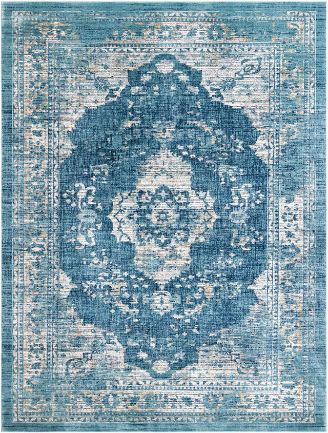 Navy Blue 10' x 13' 1 Oslo Rectangle Area Rug 100% Polypropylene Traditional Classic Vintage Distressed Carpet for Indoor Home Decor for Sale at Rug Engine
