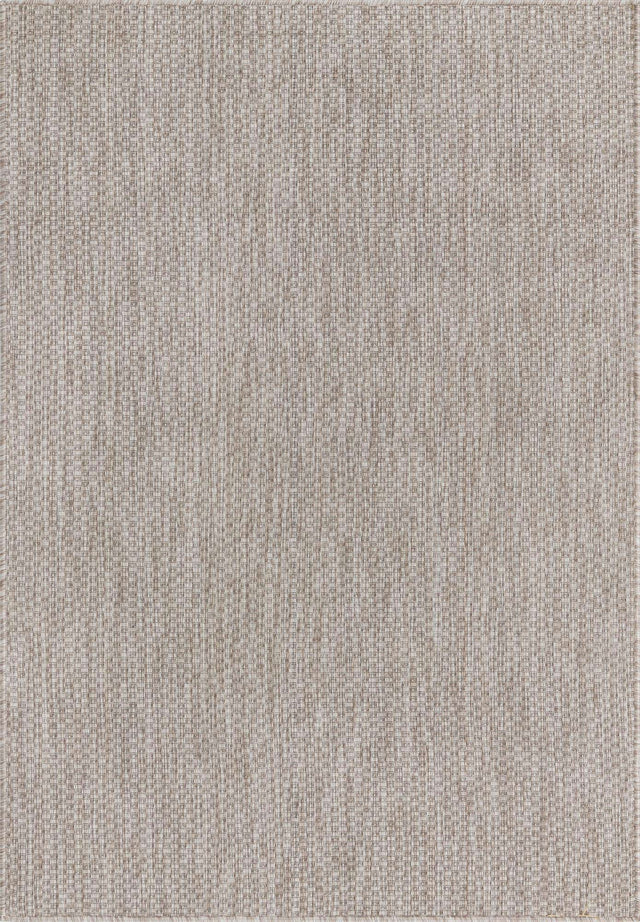 Beige 4' 1 x 6' 1 Outdoor Solid Rectangle Area Rug Weather Resistant for Patio, Deck, Terrace, Balcony, Porch Discounted Clearance Final Sale 100% Polypropylene Minimalist Waterproof Carpet for Sale at Rug Engine