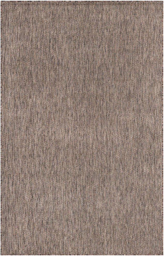 Light Brown 5' 3 x 8' Outdoor Solid Rectangle Area Rug Weather Resistant for Patio, Deck, Terrace, Balcony, Porch 100% Polypropylene Minimalist Waterproof Carpet for Sale at Rug Engine