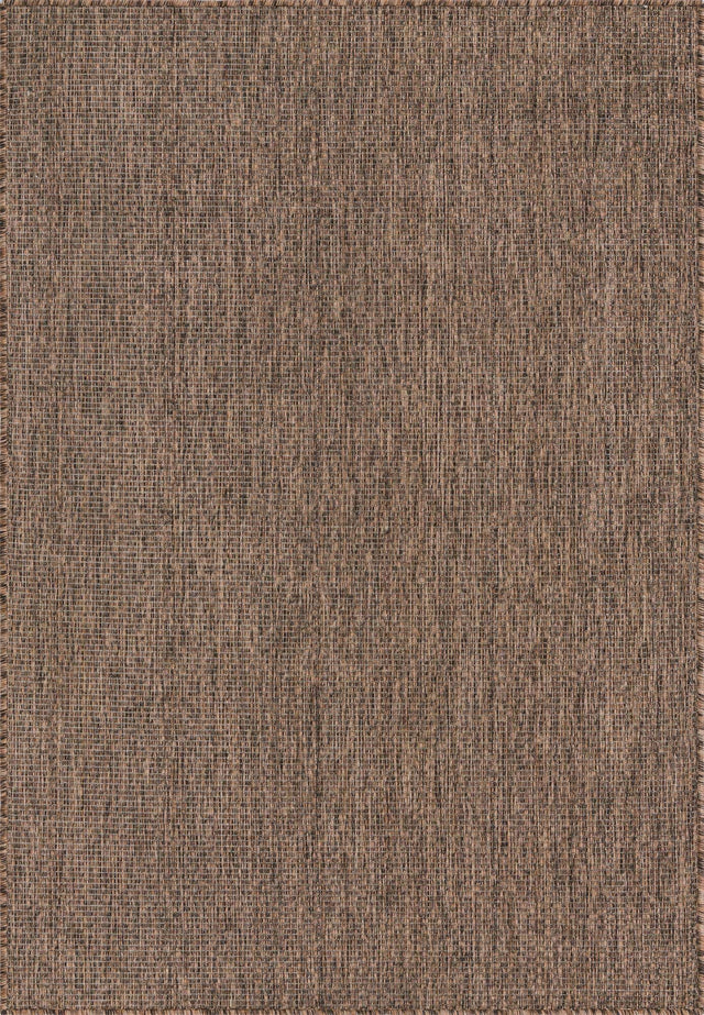 Light Brown 4' 1 x 6' 1 Outdoor Solid Rectangle Area Rug Weather Resistant for Patio, Deck, Terrace, Balcony, Porch 100% Polypropylene Minimalist Waterproof Carpet for Sale at Rug Engine
