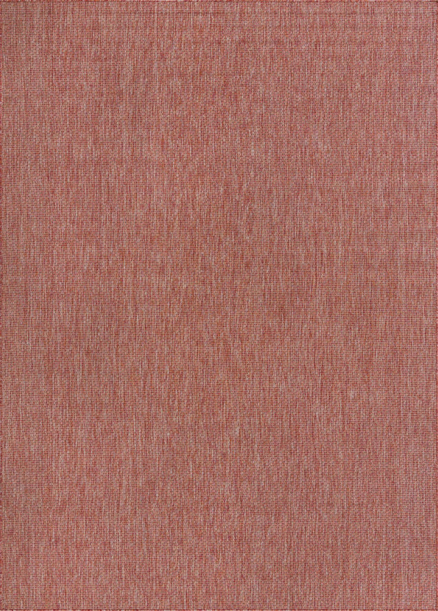 Rust Red 7' 10 x 11' Outdoor Solid Rectangle Area Rug Weather Resistant for Patio, Deck, Terrace, Balcony, Porch 100% Polypropylene Minimalist Waterproof Carpet for Sale at Rug Engine