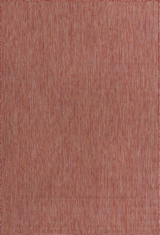 Rust Red 6' 1 x 9' Outdoor Solid Rectangle Area Rug Weather Resistant for Patio, Deck, Terrace, Balcony, Porch 100% Polypropylene Minimalist Waterproof Carpet for Sale at Rug Engine