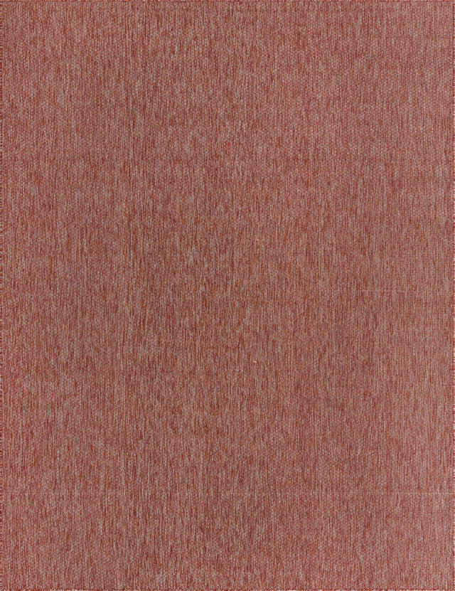 Rust Red 9' x 12' Outdoor Solid Rectangle Area Rug Weather Resistant for Patio, Deck, Terrace, Balcony, Porch 100% Polypropylene Minimalist Waterproof Carpet for Sale at Rug Engine