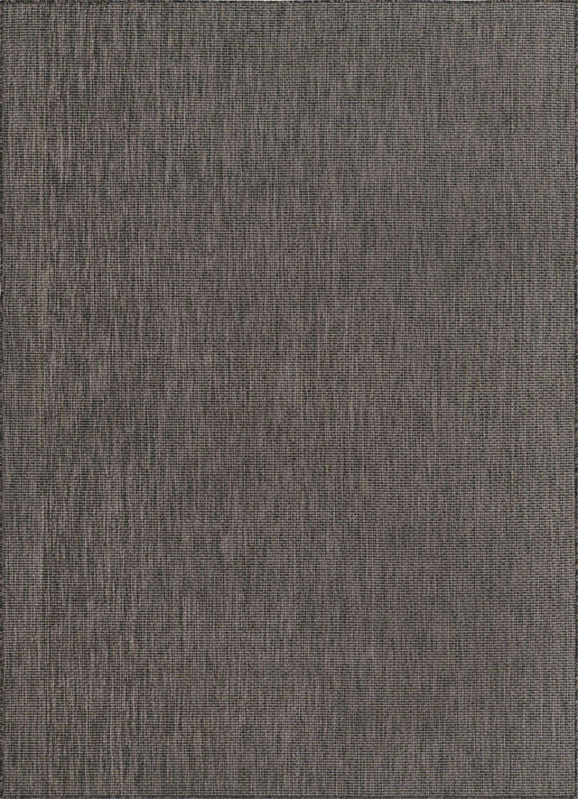 Black 7' 1 x 10' Outdoor Solid Rectangle Area Rug Weather Resistant for Patio, Deck, Terrace, Balcony, Porch 100% Polypropylene Minimalist Waterproof Carpet for Sale at Rug Engine