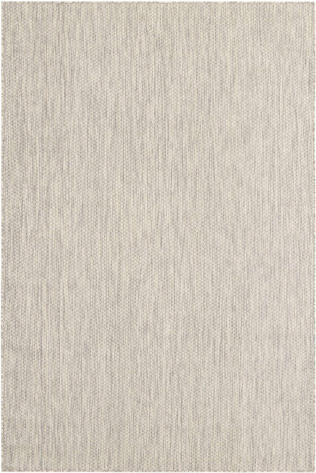Light Gray 6' 1 x 9' Outdoor Solid Rectangle Area Rug Weather Resistant for Patio, Deck, Terrace, Balcony, Porch 100% Polypropylene Minimalist Waterproof Carpet for Sale at Rug Engine