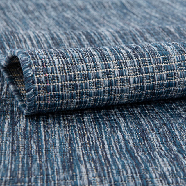 Blue 7' 10 x 11' Outdoor Solid Rectangle Area Rug Weather Resistant for Patio, Deck, Terrace, Balcony, Porch 100% Polypropylene Minimalist Waterproof Carpet for Sale at Rug Engine