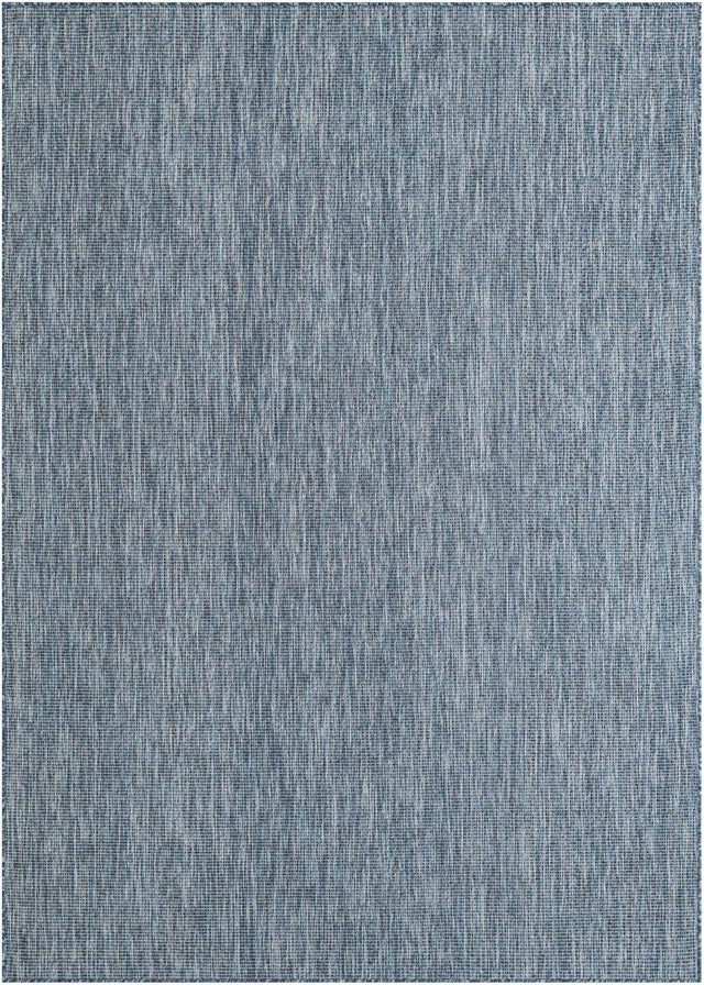 Blue 7' 1 x 10' Outdoor Solid Rectangle Area Rug Weather Resistant for Patio, Deck, Terrace, Balcony, Porch 100% Polypropylene Minimalist Waterproof Carpet for Sale at Rug Engine