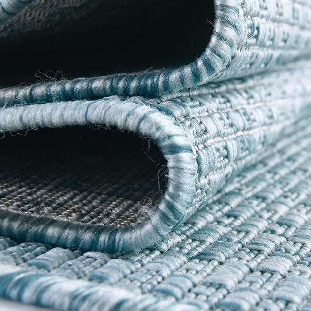 Aquamarine 2' x 3' 1 Outdoor Solid Rectangle Area Rug Weather Resistant for Patio, Deck, Terrace, Balcony, Porch 100% Polypropylene Minimalist Waterproof Carpet for Sale at Rug Engine