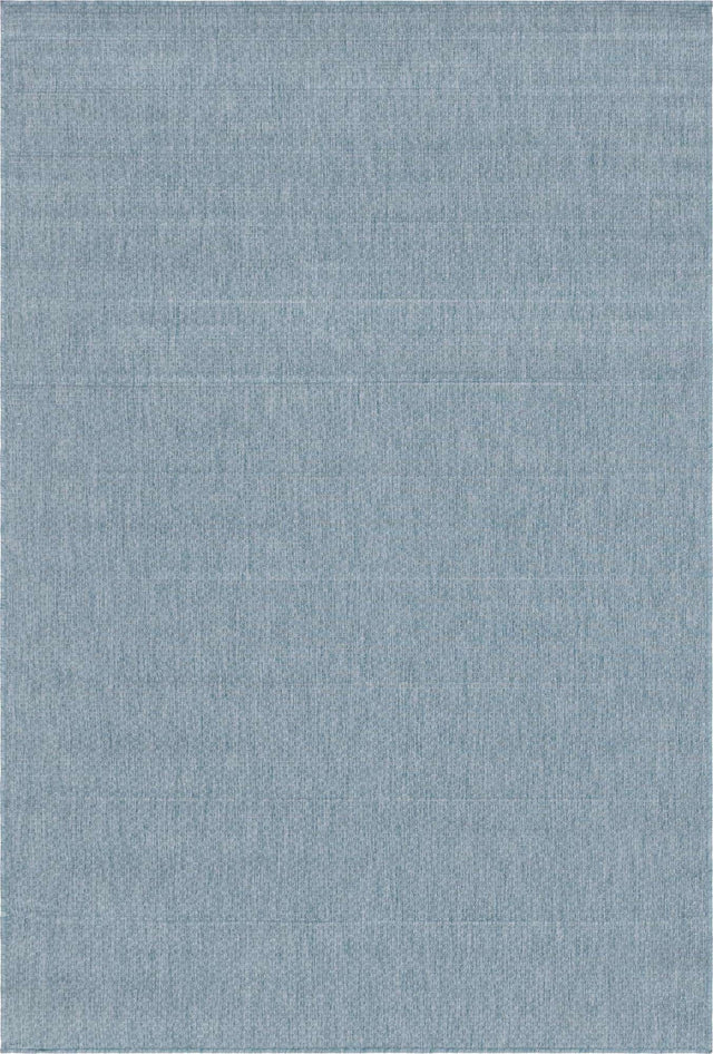 Aquamarine 6' 1 x 9' Outdoor Solid Rectangle Area Rug Weather Resistant for Patio, Deck, Terrace, Balcony, Porch 100% Polypropylene Minimalist Waterproof Carpet for Sale at Rug Engine
