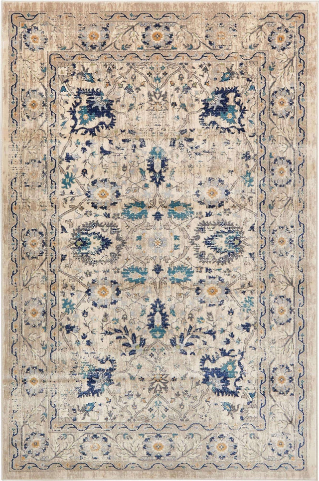 Beige 6' 1 x 9' Oslo Rectangle Area Rug 100% Polypropylene Traditional Classic Vintage Distressed Carpet for Indoor Home Decor for Sale at Rug Engine