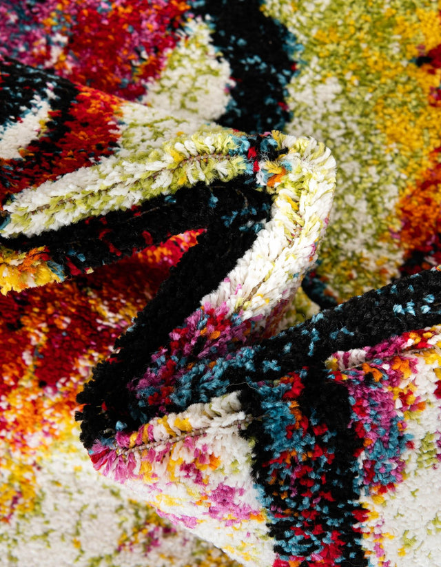 Ivory 4' 1 x 6' 1 Lyon Rectangle Area Rug Vivid Colorful Abstract Modern 100% Polypropylene Carpet for Living Room, Dining, Office for Sale at Rug Engine