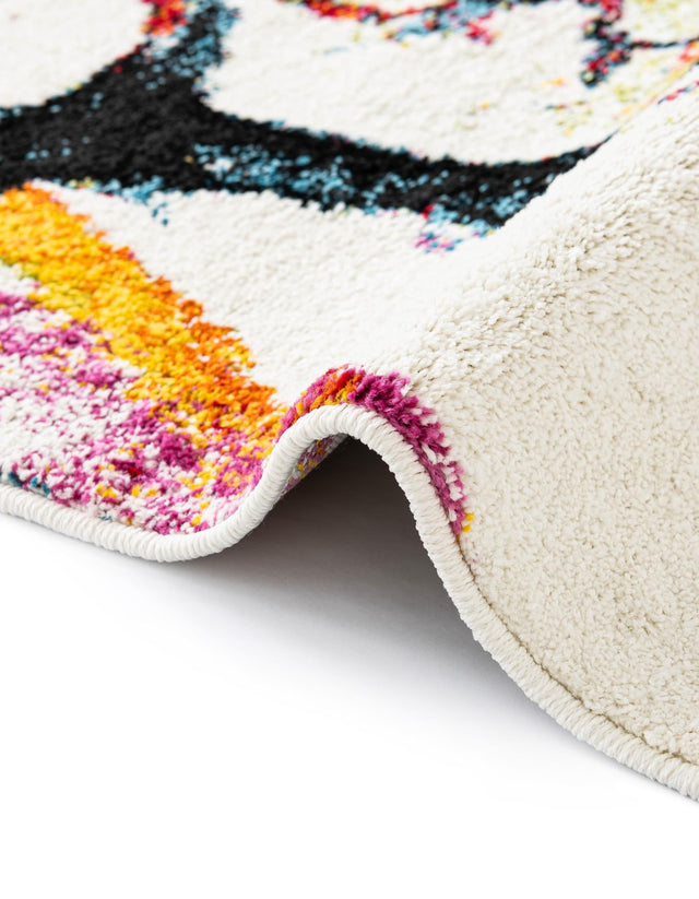 Ivory 4' 1 x 6' 1 Lyon Rectangle Area Rug Vivid Colorful Abstract Modern 100% Polypropylene Carpet for Living Room, Dining, Office for Sale at Rug Engine