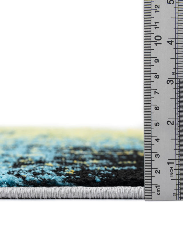 Light Green 6' 1 x 6' 1 Lyon Round Area Rug Vivid Colorful Abstract Modern 100% Polypropylene Carpet for Living Room, Dining, Office for Sale at Rug Engine